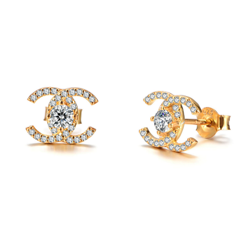 Earrings jewelry elegant lab diamond moissanite fashion gold plated