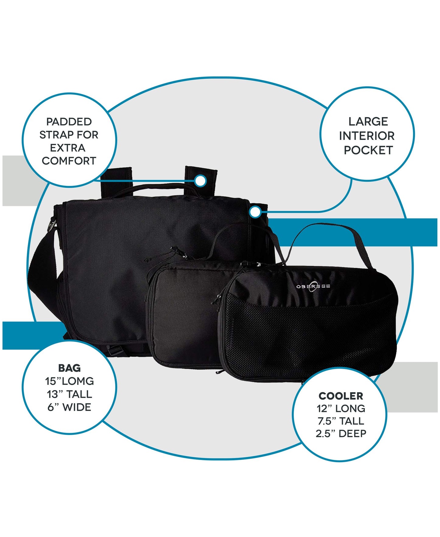Obersee Madrid Diaper Messenger Bag | Convertible Backpack | Viola
