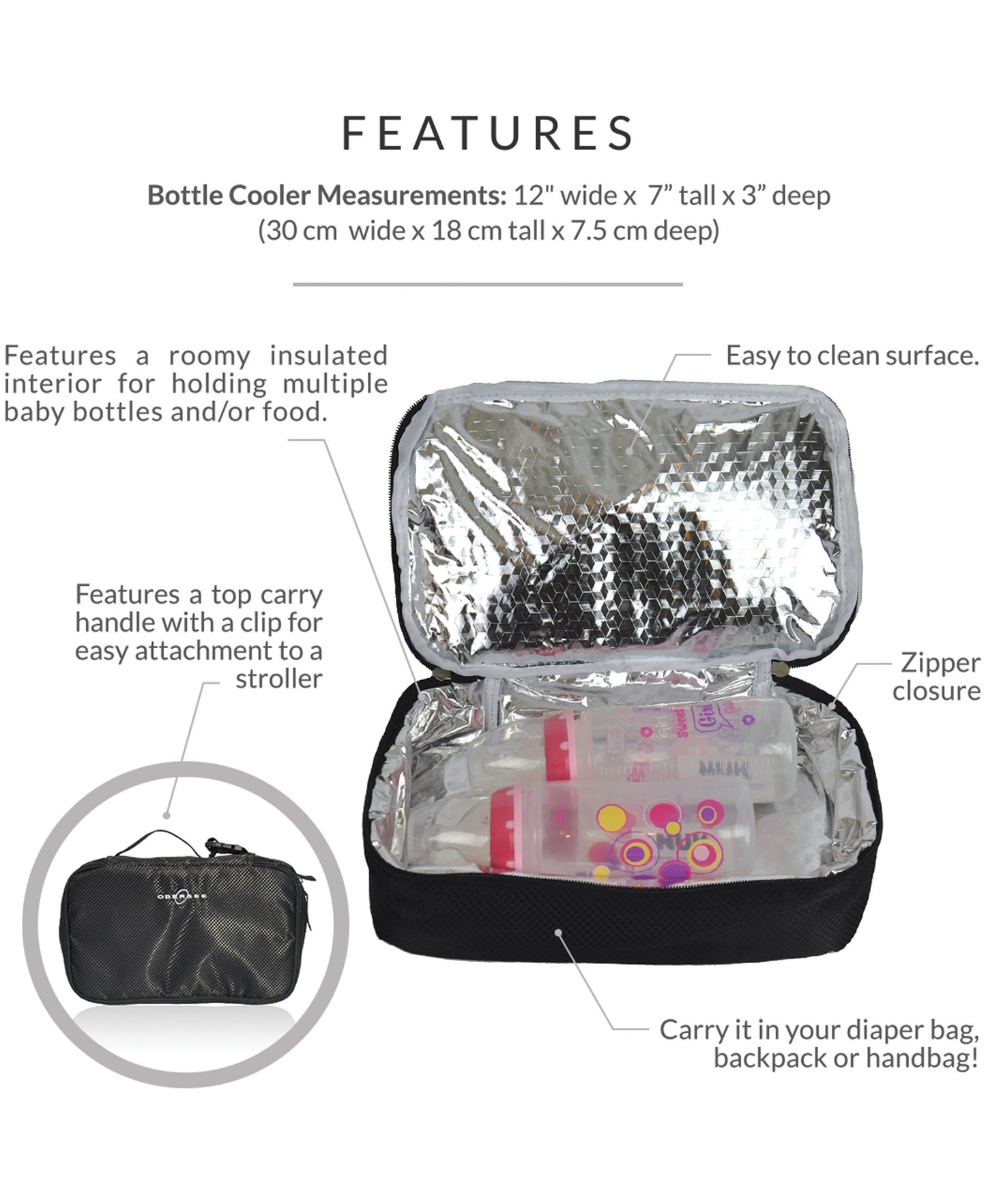 Obersee Madrid Diaper Messenger Bag | Convertible Backpack | Viola