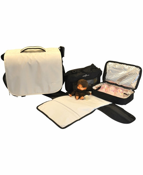 Obersee Madrid Diaper Messenger Bag | Convertible Backpack | Viola
