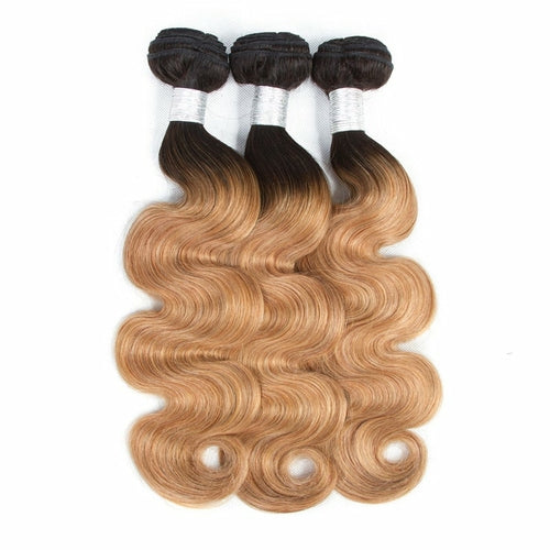 #27 Body Wave 10A Grade 1B/27 Hair BUNDLES with 4x4 CLOSURES & 13x4
