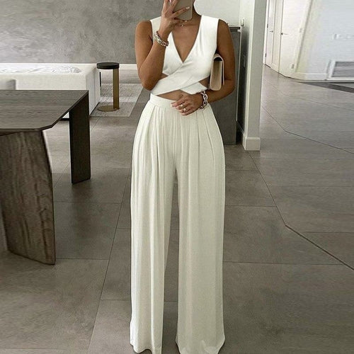 Elegant Floral Print Wide Leg Jumpsuit