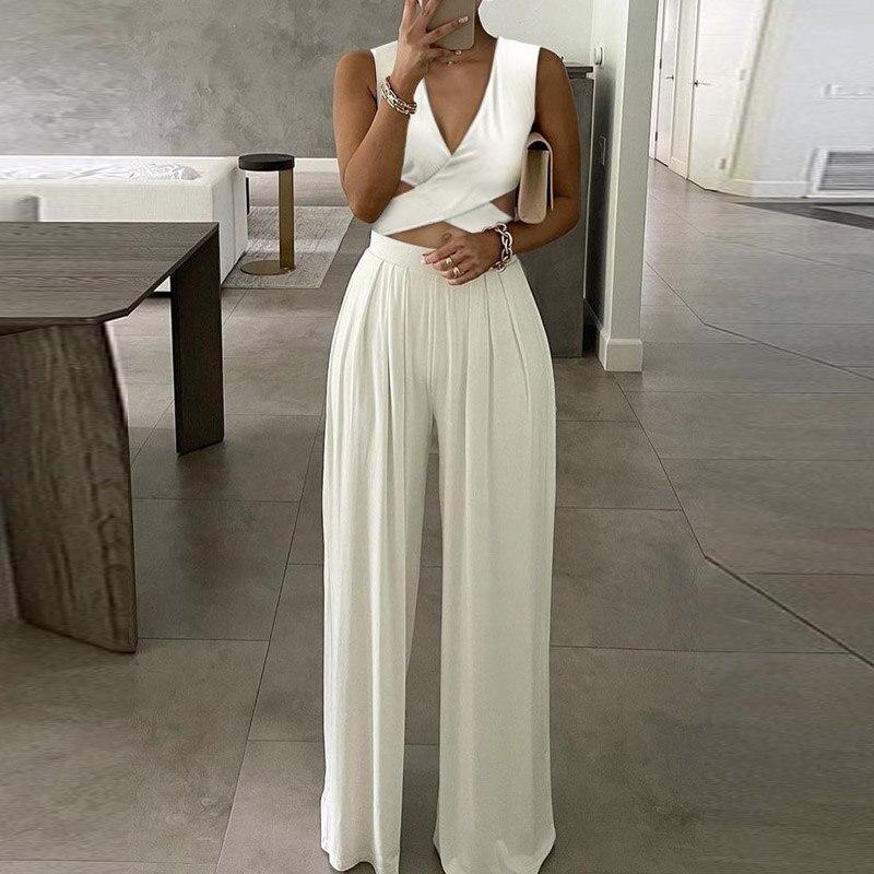Elegant Floral Print Wide Leg Jumpsuit