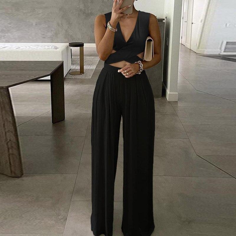 Elegant Floral Print Wide Leg Jumpsuit