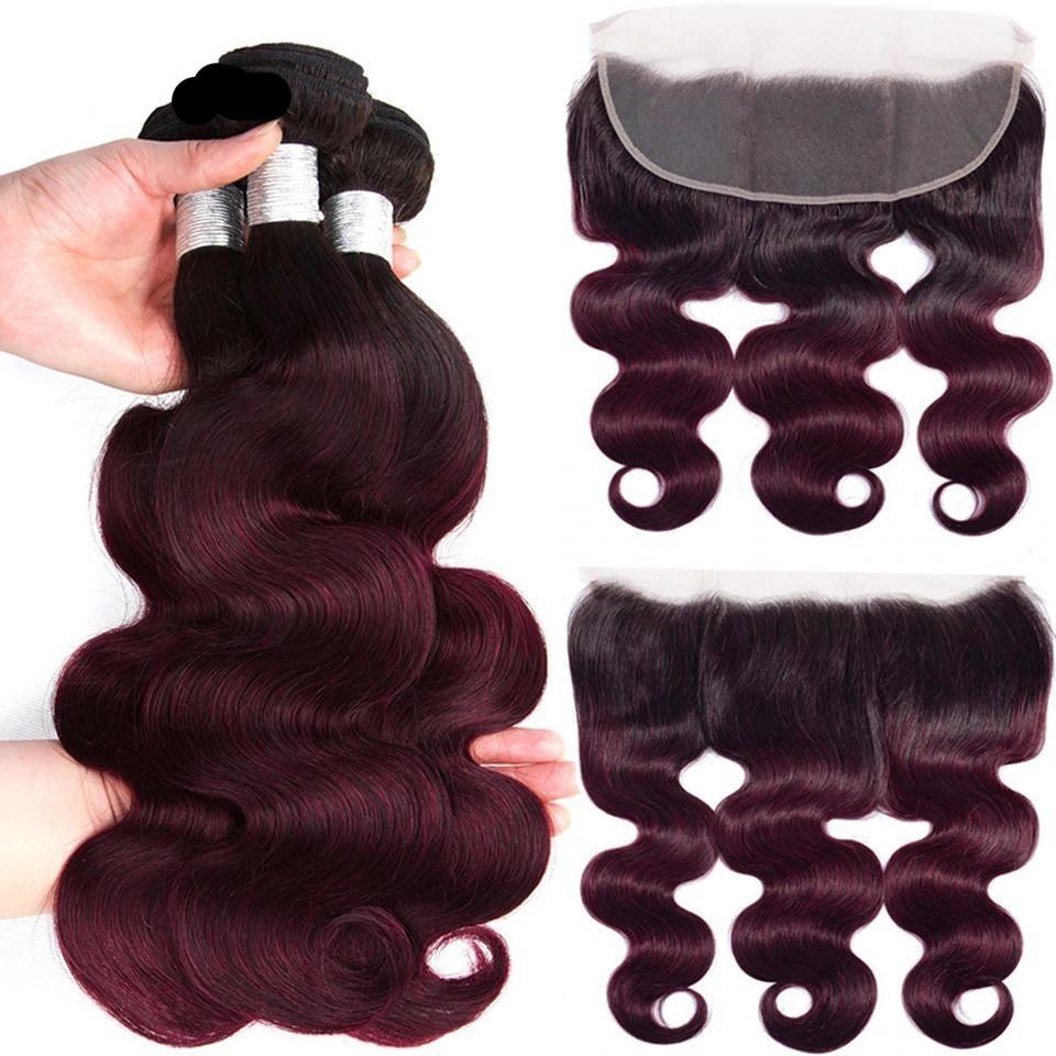 10A Grade Body Wave 1B/99j BUNDLES with CLOSURES & FRONTALS