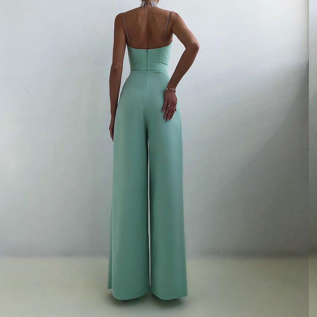 Jumpsuits Solid Spaghetti Strap Strapless Summer Sexy Club Elegant