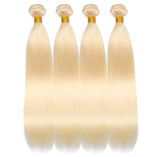10A Grade Blonde 613 Straight BUNDLES with CLOSURES & FRONTALS