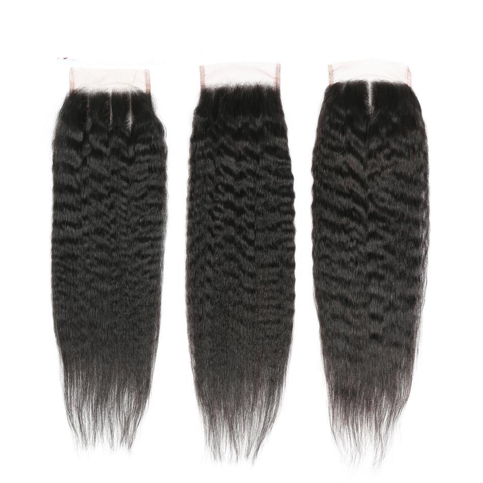 10A Grade Kinky Straight 4x4 Brazilian 5x5 Lace 6x6 Closure Remy Human