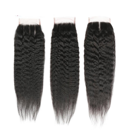10A Grade Kinky Straight 4x4 Brazilian 5x5 Lace 6x6 Closure Remy Human