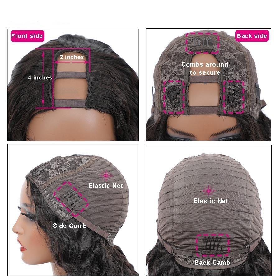 Kinky Curly U-part Human Hair Wigs