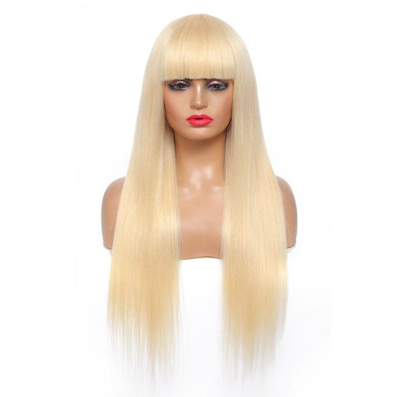 1B/613 Straight 180% Density 613 Wig with Bang 200% Density Human Hair