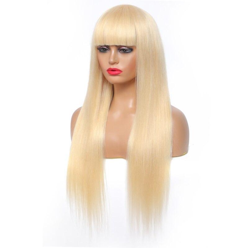 1B/613 Straight 180% Density 613 Wig with Bang 200% Density Human Hair