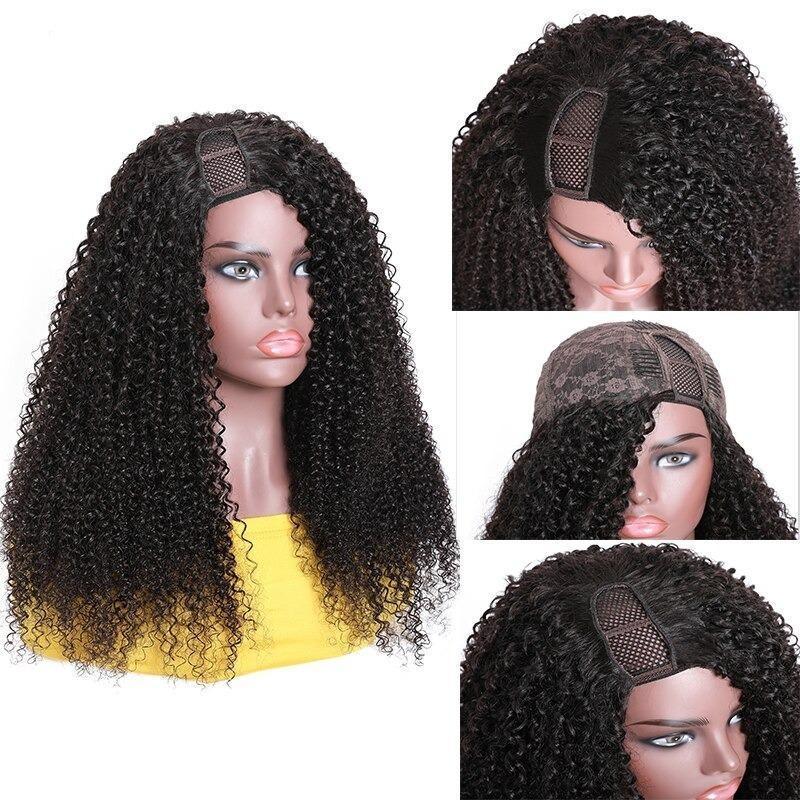 Kinky Curly U-part Human Hair Wigs