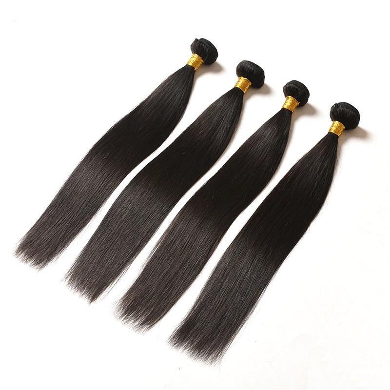 10A Grade 3/4 Straight Hair bundles with 13x4 Frontal