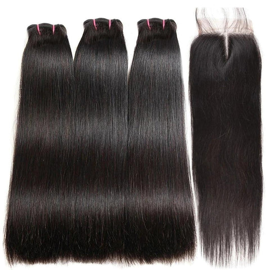 12A Grade Straight Hair BUNDLES with CLOSURES & FRONTAL