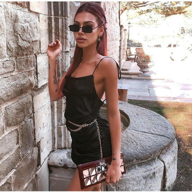 Colysmo Sexy Summer Dress 2020 Women Spaghetti Straps Bodycon Dress Slim Stretch Multi Wear Ruched Club Satin Dress Vestidos New