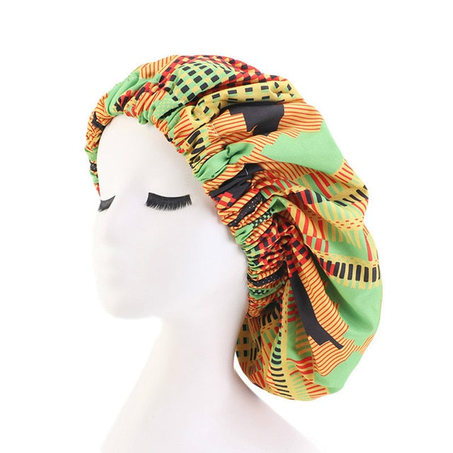 New Extra Large Satin Lined Bonnet Women Big Size Beauty Print Satin Silk Bonnet Sleep Night Cap Head Cover Bonnet Hat Wholesale