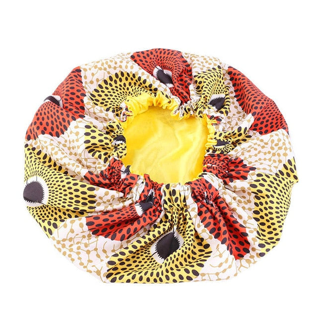 New Extra Large Satin Lined Bonnet Women Big Size Beauty Print Satin Silk Bonnet Sleep Night Cap Head Cover Bonnet Hat Wholesale