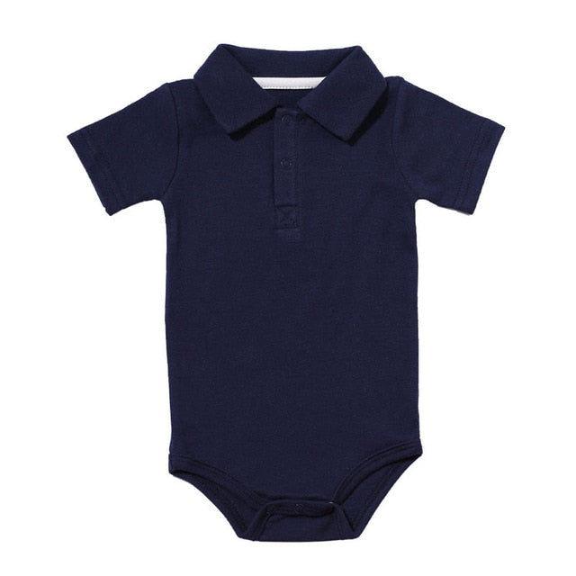 Summer Baby Boy Girl Rompers Turn-down Collar Infant Newborn Cotton Clothes Jumpsuit For 0-2Y Toddlers Bebe Outfits