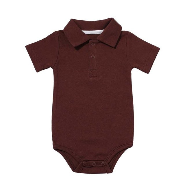 Summer Baby Boy Girl Rompers Turn-down Collar Infant Newborn Cotton Clothes Jumpsuit For 0-2Y Toddlers Bebe Outfits