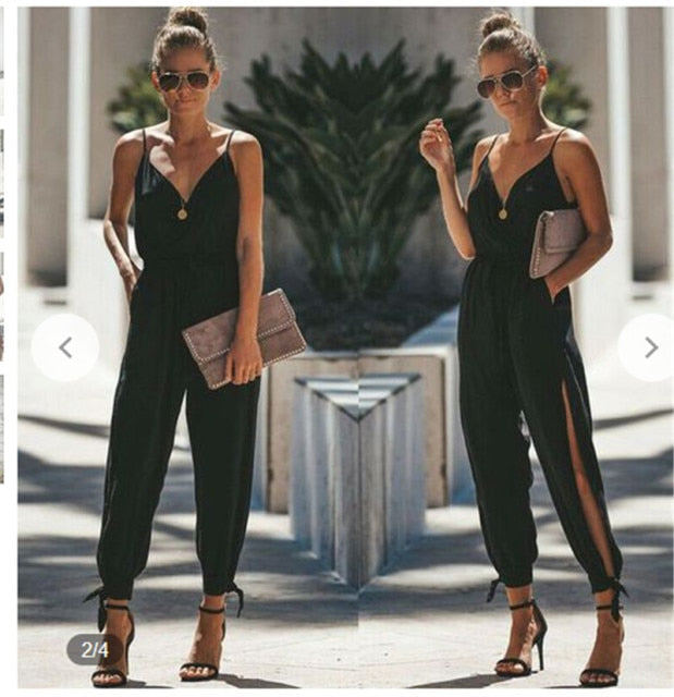 Sexy Women Off Shoulder V Neck Bodycon Skinny Jumpsuit Romper Casual Clubwear
