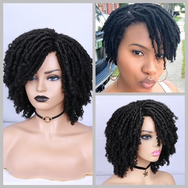 FAVE Short Dreadlock Ombre Bug 1b99J Braiding Crochet Twist Hair 6 Inch Synthetic Wig For Black Women/Man High Temperature Fiber