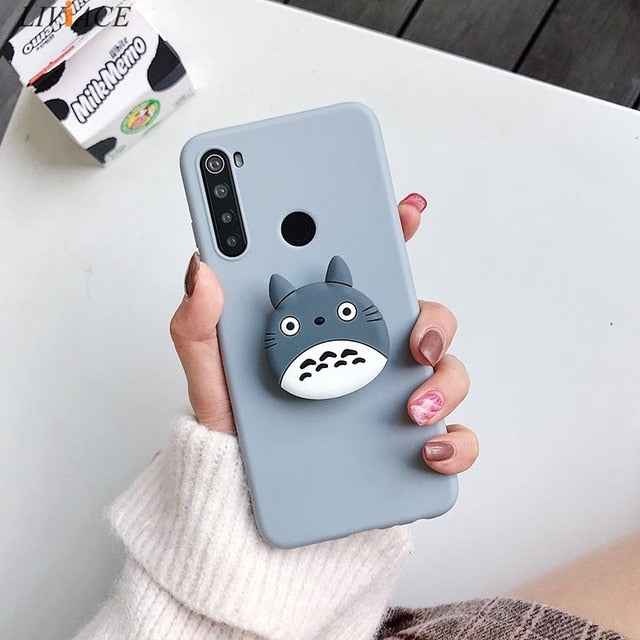 3D cartoon phone holder case for xiaomi redmi note 8 note8 pro 8t note 9 pro 5g 9s redmi 9C 9A 8 8a 7a 9  silicone stand cover