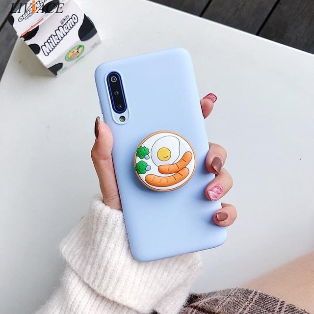 3D cartoon phone holder case for xiaomi redmi note 8 note8 pro 8t note 9 pro 5g 9s redmi 9C 9A 8 8a 7a 9  silicone stand cover