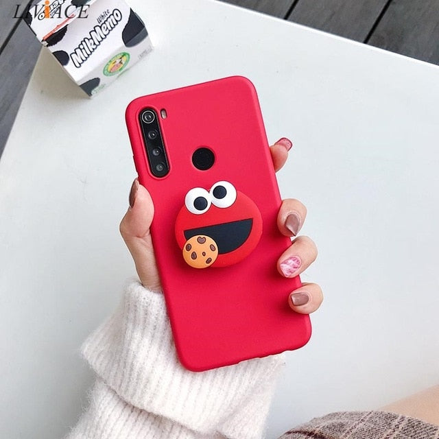 3D cartoon phone holder case for xiaomi redmi note 8 note8 pro 8t note 9 pro 5g 9s redmi 9C 9A 8 8a 7a 9  silicone stand cover
