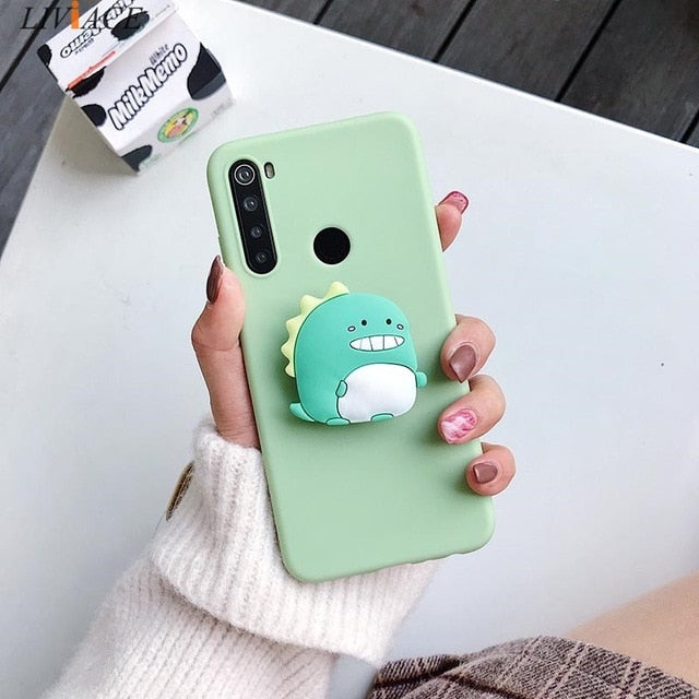 3D cartoon phone holder case for xiaomi redmi note 8 note8 pro 8t note 9 pro 5g 9s redmi 9C 9A 8 8a 7a 9  silicone stand cover