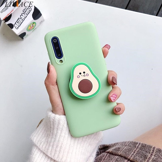 3D cartoon phone holder case for xiaomi redmi note 8 note8 pro 8t note 9 pro 5g 9s redmi 9C 9A 8 8a 7a 9  silicone stand cover