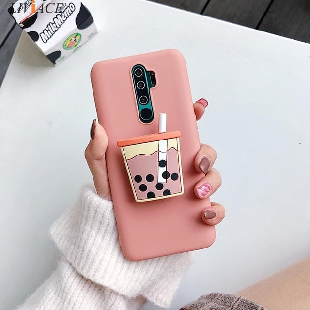 3D cartoon phone holder case for xiaomi redmi note 8 note8 pro 8t note 9 pro 5g 9s redmi 9C 9A 8 8a 7a 9  silicone stand cover