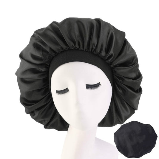 High Elasticity Wide-Brimmed Women Turban Hat Large Print Silk Bonnet Sleep Cap Bonnet Women Turban Hat for Hair Accessories