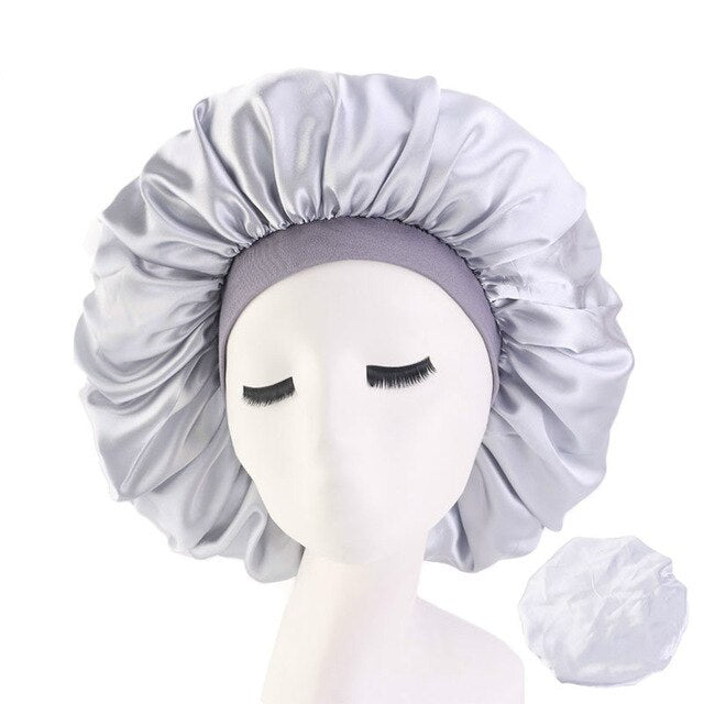 High Elasticity Wide-Brimmed Women Turban Hat Large Print Silk Bonnet Sleep Cap Bonnet Women Turban Hat for Hair Accessories