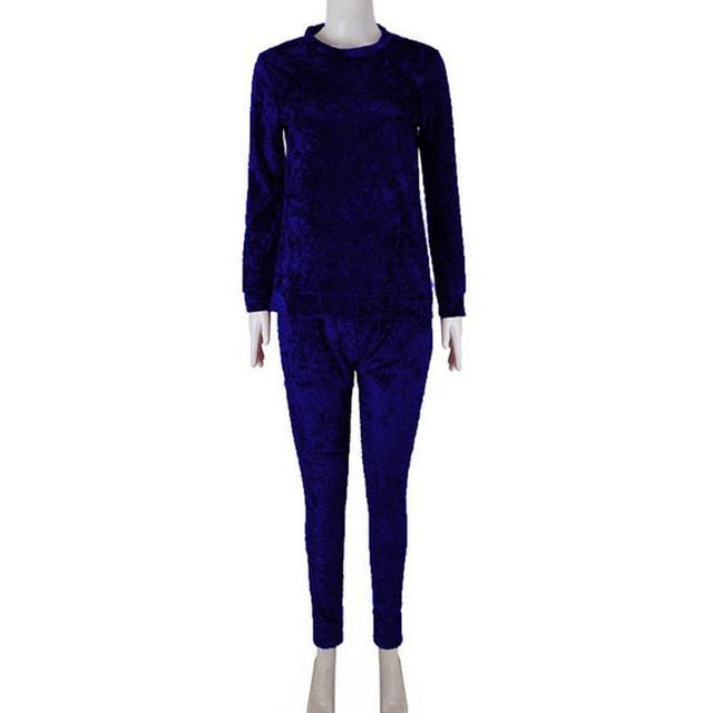Autumn Velvet Tracksuit Women Sets Winter 2 Piece Velour Set Women Sweat Suit Plus Size Sweatshirt Two Piece Ooutfits Ladies
