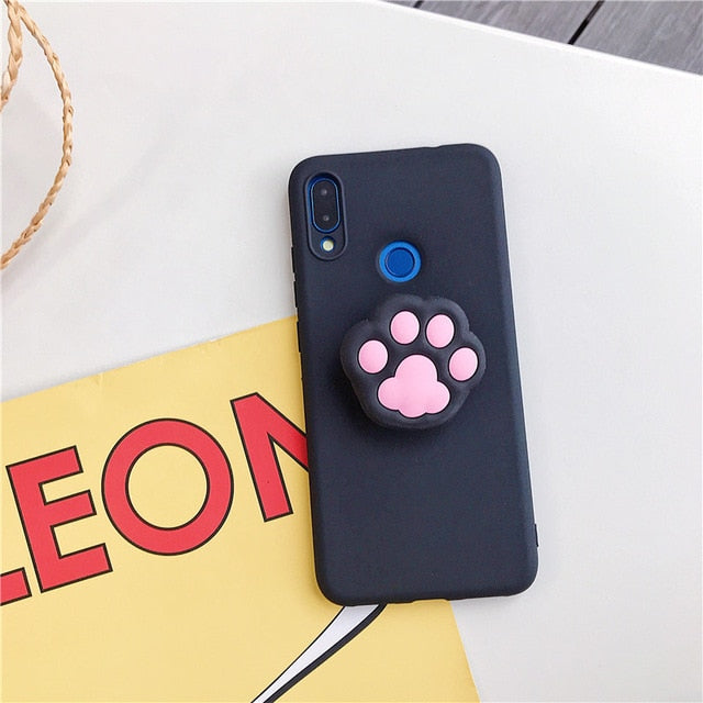 3D cartoon phone holder case for xiaomi redmi note 8 note8 pro 8t note 9 pro 5g 9s redmi 9C 9A 8 8a 7a 9  silicone stand cover