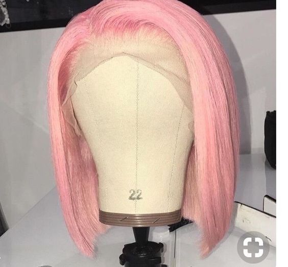 Pink Bob Lace Front Wigs Brazilian Straight 13x6x1 Lace Part Short Bob Wigs 613 Blonde Human Hair Wigs 150% Density Ombre Wigs