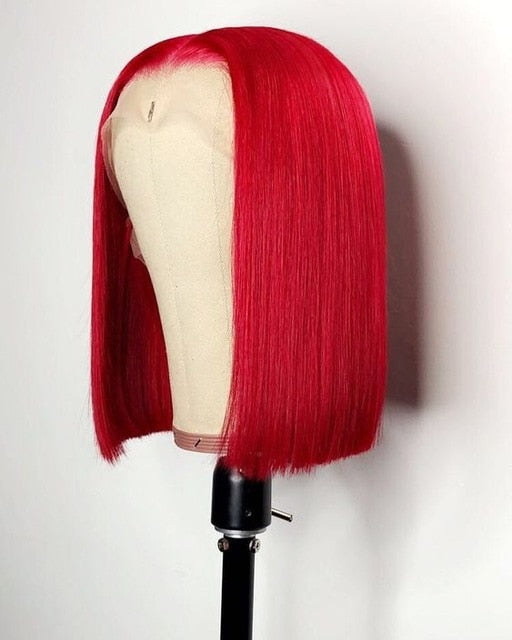 Pink Bob Lace Front Wigs Brazilian Straight 13x6x1 Lace Part Short Bob Wigs 613 Blonde Human Hair Wigs 150% Density Ombre Wigs