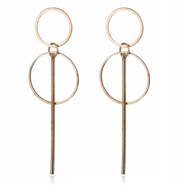 Fashion Statement Earrings 2019 Big Geometric Round Earrings For Women Hanging Dangle Earrings Drop Earing Modern Female Jewelry