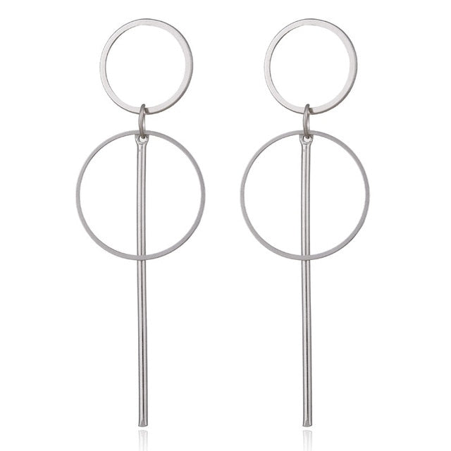 Fashion Statement Earrings 2019 Big Geometric Round Earrings For Women Hanging Dangle Earrings Drop Earing Modern Female Jewelry