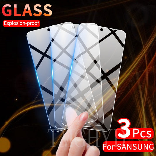 3PCS Screen Protector Tempered Glass for Samsung Galaxy A51 Note 20 10 S10 Lite S20 FE A21S A50 A41 A70 A71 A31 Protective Glass