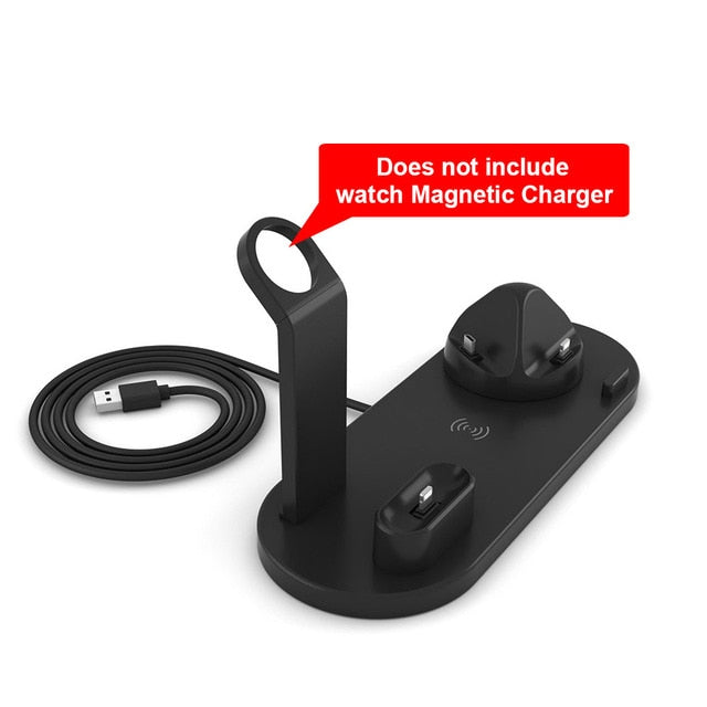 FDGAO 4 in 1 Wireless Charging Stand For Apple Watch 6 5 4 3 iPhone 12 11 X XS XR 8 Airpods Pro 10W Qi Fast Charger Dock Station