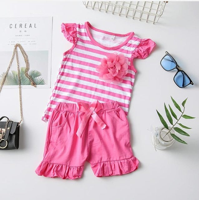 Clothes For Girls Summer Toddler Girls Clothes 2Pcs Outfits Kids Clothing For Girls Tracksuit Suit For Girls Children Clothing