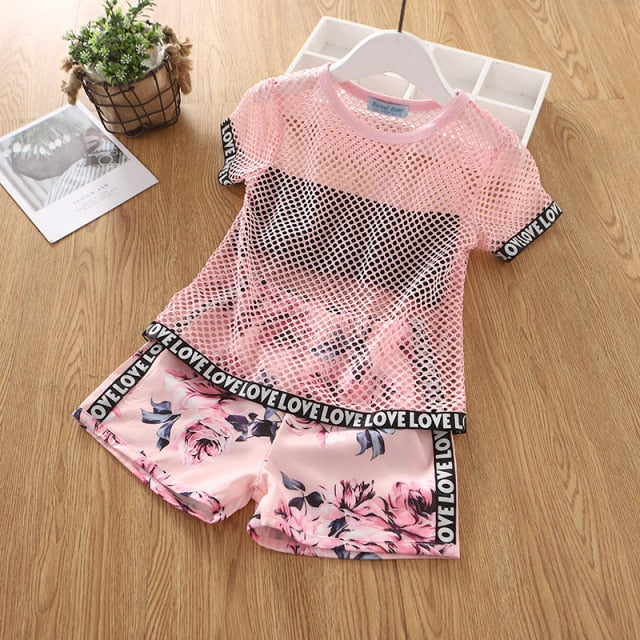 Clothes For Girls Summer Toddler Girls Clothes 2Pcs Outfits Kids Clothing For Girls Tracksuit Suit For Girls Children Clothing