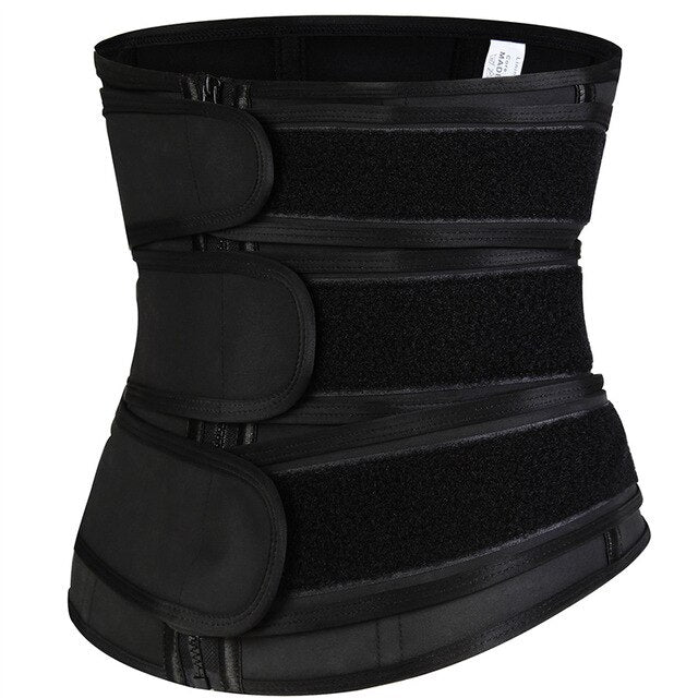 Twinso Latex Waist Trainer Cincher Body Shapers Modeling Belt Slimming Tummy Trimmer Shapewear 3 Strap Long Torso Zipper Girdles