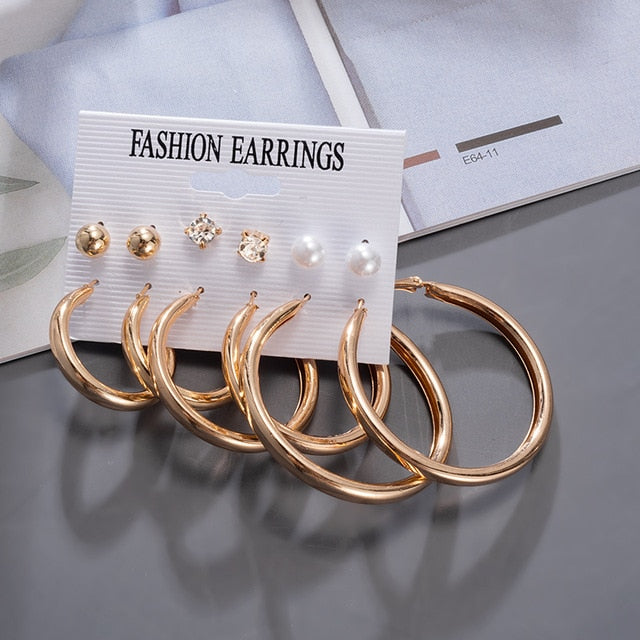 Women's Earrings Korean Stud Earrings for Women Vintage Pearl Butterfly Gold Cross Earring Set 2021 Trend Earings Female Jewelry