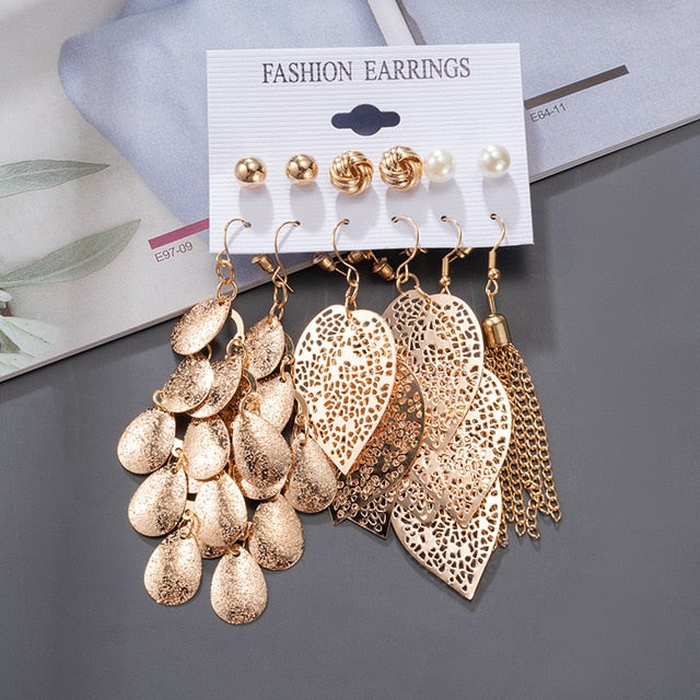 Women's Earrings Korean Stud Earrings for Women Vintage Pearl Butterfly Gold Cross Earring Set 2021 Trend Earings Female Jewelry