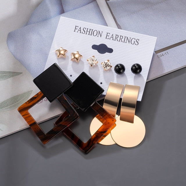 Women's Earrings Korean Stud Earrings for Women Vintage Pearl Butterfly Gold Cross Earring Set 2021 Trend Earings Female Jewelry