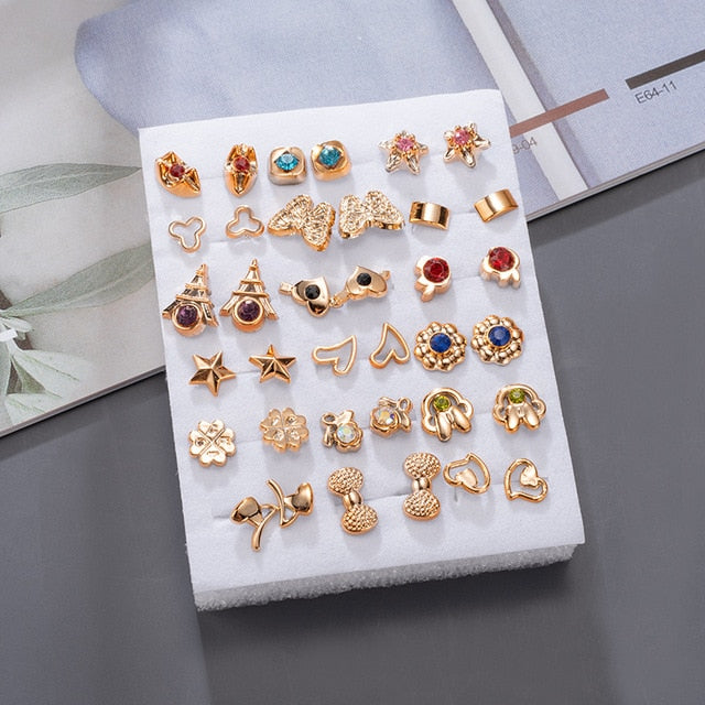 Women's Earrings Korean Stud Earrings for Women Vintage Pearl Butterfly Gold Cross Earring Set 2021 Trend Earings Female Jewelry