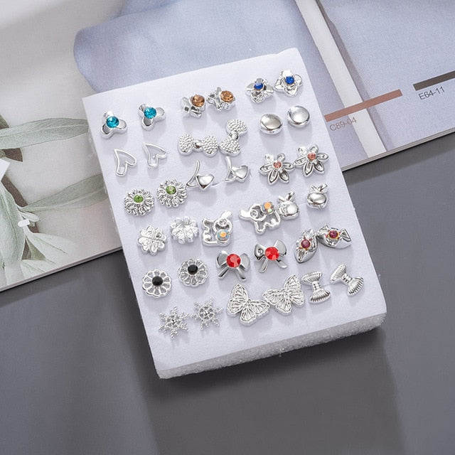 Women's Earrings Korean Stud Earrings for Women Vintage Pearl Butterfly Gold Cross Earring Set 2021 Trend Earings Female Jewelry